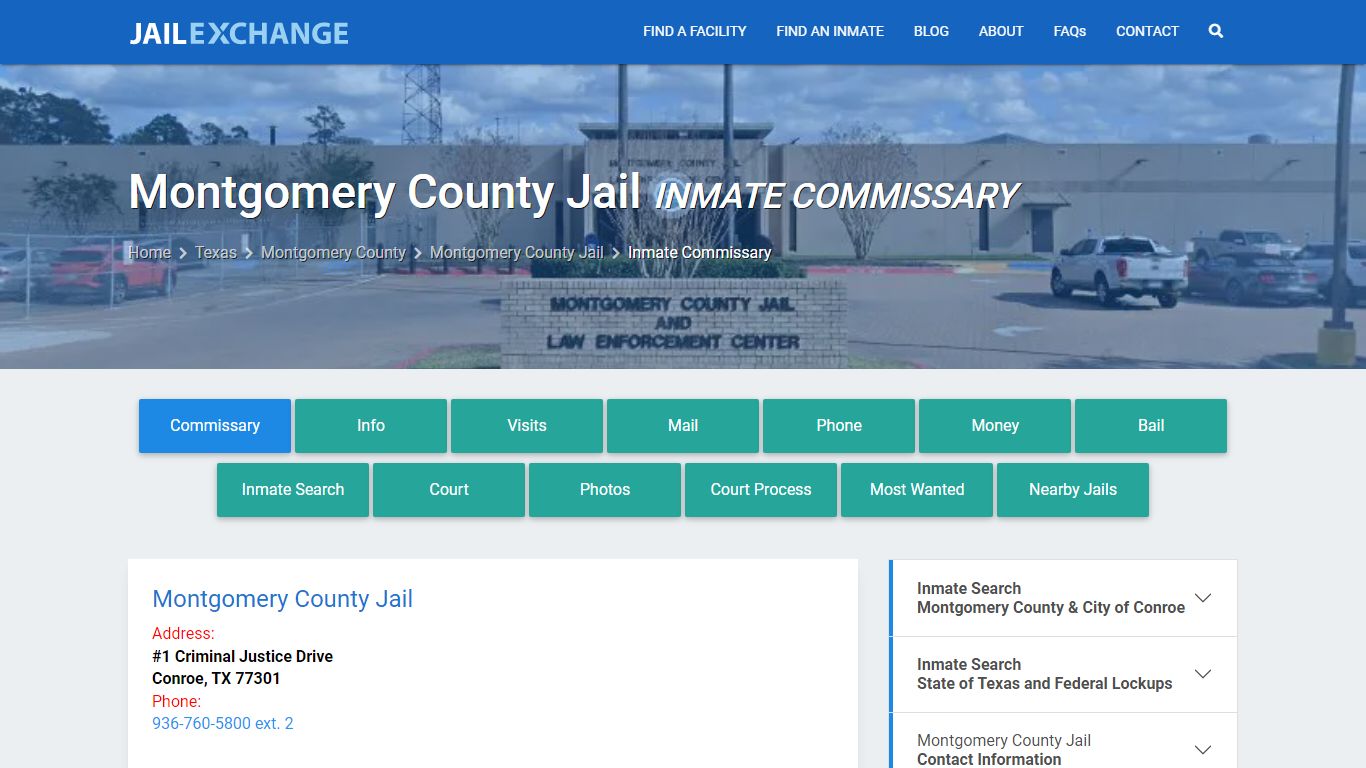 Inmate Commissary, Care Packs - Montgomery County Jail, TX