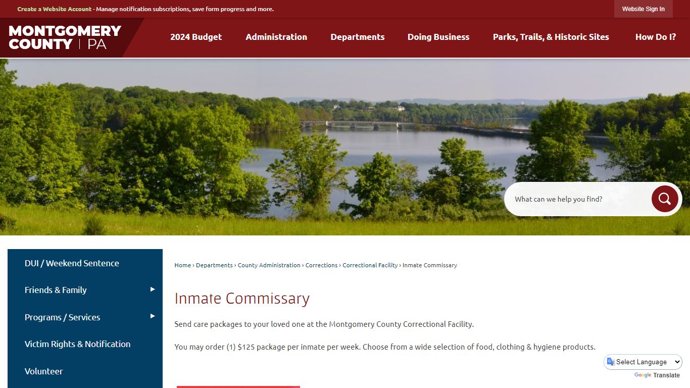 Inmate Commissary | Montgomery County, PA - Official Website