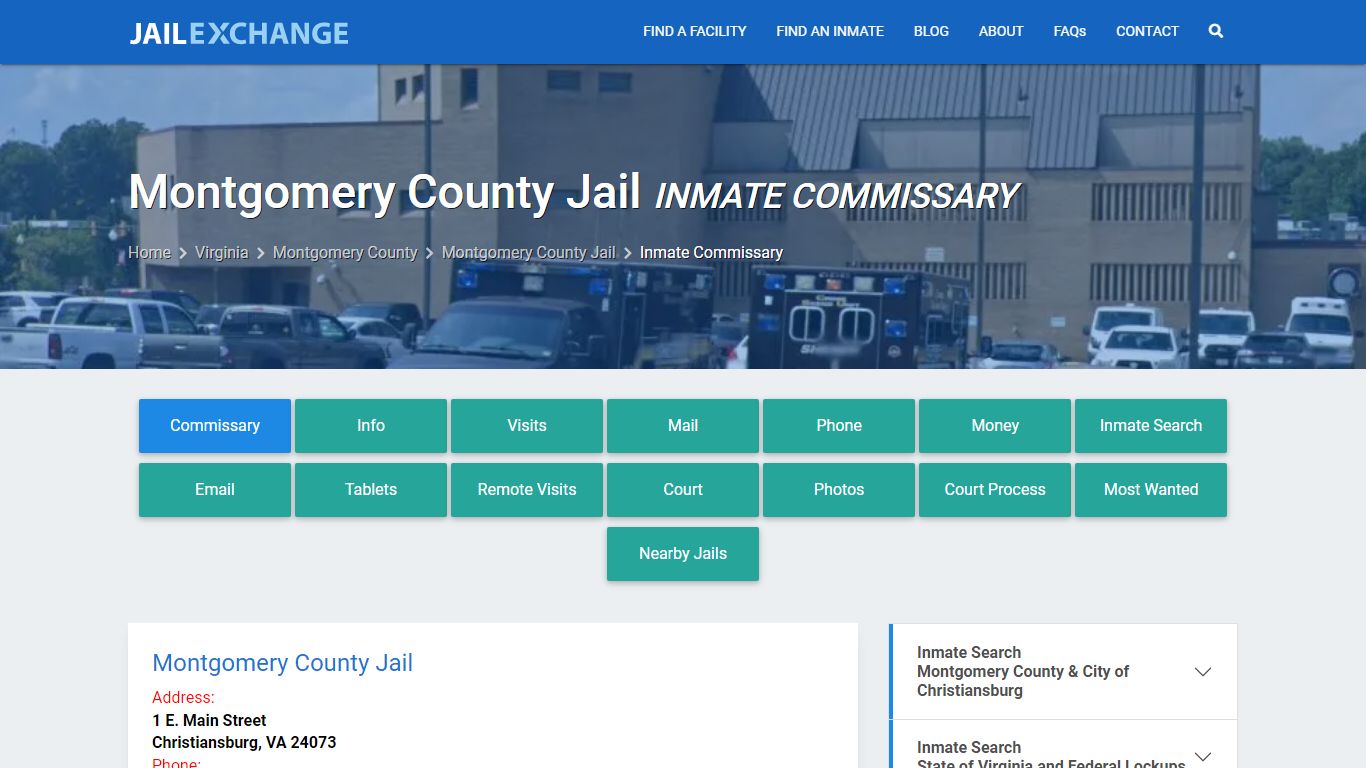 Inmate Commissary, Care Packs - Montgomery County Jail, VA